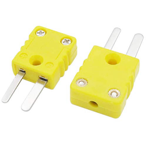 Taiss 2 Stück Mini Thermoelement Stecker, Gelb K-Type für Thermoelement, Temperatursensoren Plugs-Y von Taiss