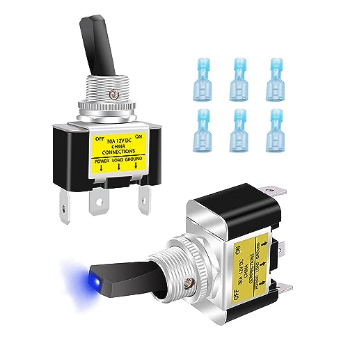 Taiss/2 Stück Kippschalter 12V DC blau LED Wippschalter 30A SPST EIN/AUS 3Pin Mit Terminal, Für Auto Oder Boot ASW-07D-2-BU-DZ Taiss/2 Stück Kippschalter 12V DC blau LED Wippschalter 30A SPST EIN/AUS 3Pin Mit Terminal, Für Auto Oder Boot ASW-07D-2-BU-DZ von Taiss