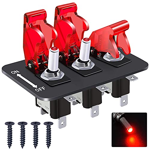 Taiss/3 Gang LED Kippschalter Panel 12V 20A schwere Rennausdreher SPST 3Pin EIN/AUS LED-Beleuchtungsschalter und blaue Schutzklappe ASW-07DRRMZ-BZ Taiss/3 Gang LED Kippschalter Panel 12V 20A schwere Rennausdreher SPST 3Pin EIN/AUS LED-Beleuchtungsschalter und blaue Schutzklappe ASW-07DRRMZ-BZ von Taiss