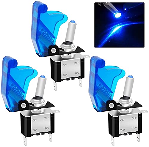 Taiss/3 Stück Kippschalter 12V DC 20A Blau LED Wippschalter beleuchtet 3 Pin EIN/AUS SPST mit blauer wasserdichter Sicherheitsabdeckung ASW-07D-BU+MZ Taiss/3 Stück Kippschalter 12V DC 20A Blau LED Wippschalter beleuchtet 3 Pin EIN/AUS SPST mit blauer wasserdichter Sicherheitsabdeckung ASW-07D-BU+MZ von Taiss