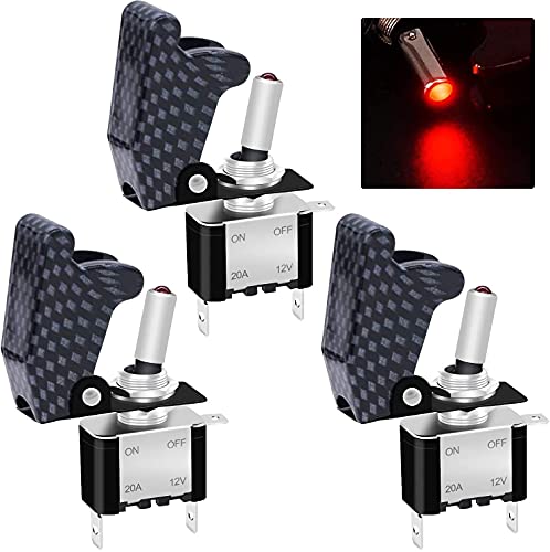 Taiss/3 Stück Kippschalter 12V DC 20A Rote LED Wippschalter beleuchtet 3 Pin EIN/AUS SPST mit anthrazitgrauer wasserdichter Sicherheitsabdeckung ASW-07D-RGY+MZ Taiss/3 Stück Kippschalter 12V DC 20A Rote LED Wippschalter beleuchtet 3 Pin EIN/AUS SPST mit anthrazitgrauer wasserdichter Sicherheitsabdeckung ASW-07D-RGY+MZ von Taiss