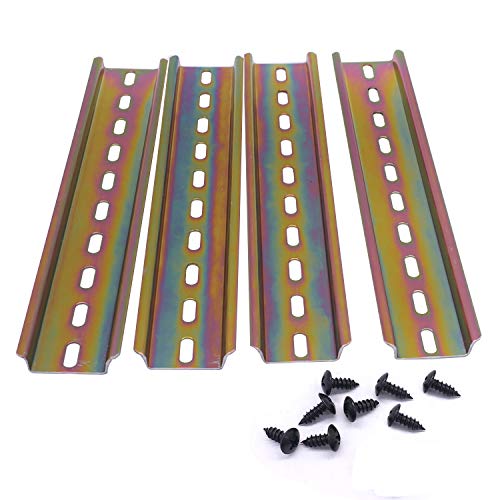 Taiss/4 Stücke 20cm hutschiene hochwertigem Farbe Stahl DIN-Schiene, für Verteilerschrank Schaltschrank, 35mm breit, 7,5mm hoch, lang 200mm/8" -G von Taiss