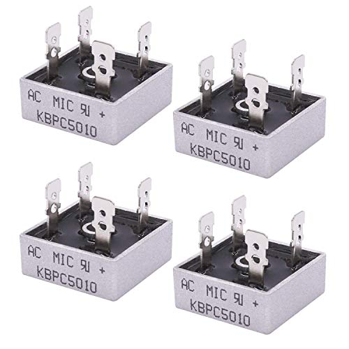 Taiss/4 Stücke Einphasige Diodenbrücke gleichrichter 12v ac auf 12v dc Hochleistungs Metallgehäuse brückengleichrichter für Anwendung in der Elektronikindustrie KBPC5010 von Taiss