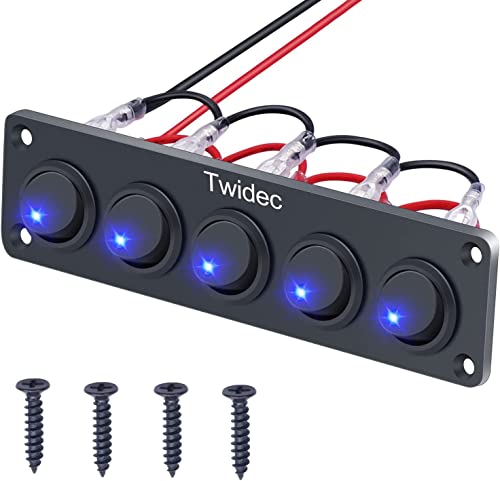 Taiss/5 Gang schalter panel 12v DC Runden 20A 3 polig EIN/AUS SPST Blaue LED Schalterkontrolle für Auto oder Schiff KCD2-102N-BU-XBZ Taiss/5 Gang schalter panel 12v DC Runden 20A 3 polig EIN/AUS SPST Blaue LED Schalterkontrolle für Auto oder Schiff KCD2-102N-BU-XBZ von Taiss