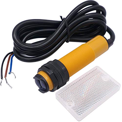 Taiss/M18 Reflexions Lichtschranke E3F-R2N1（NPN NO）2m Induktiver Abstand 10-36V DC Infrarotstrahl Reflexions Lichtschranke Sensor 3 Draht E3F-R2N1 von Taiss