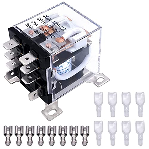 Taiss/Spule 8 Pin 30A DPDT 2NO 2NC Elektromagnetisches Relais Allzweck-Leistungsrelais für Fernbedienung, automatisches Steuersystem + Kabelklemme JQX-12F 2Z DC12V von Taiss