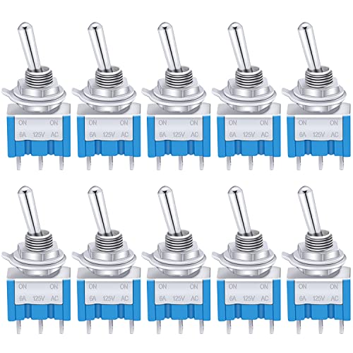 Taiss / 10 Stücke Blau Mini Kippschalter EIN/AUS/EIN 3 Position SPDT 3Pin MTS-103 Taiss / 10 Stücke Blau Mini Kippschalter EIN/AUS/EIN 3 Position SPDT 3Pin MTS-103 von Taiss