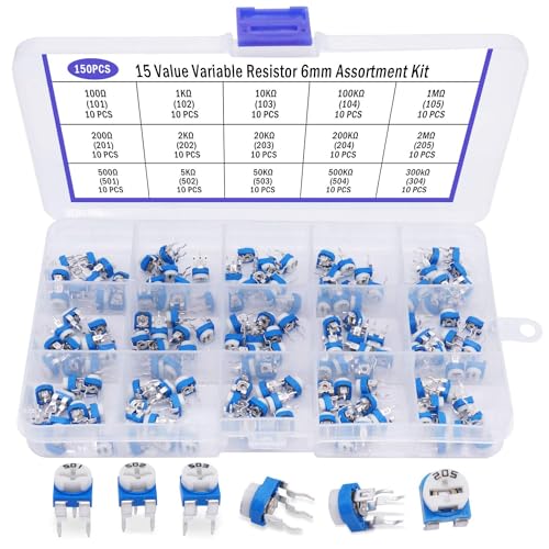 Taiss/15 Wert Einstellbarer variabler widerstand 100 Ohm-2 M Ohm 6mm Potentiometer Kit Sortiment Box Kit für die Computerindustrie DWJ-120P Taiss/15 Wert Einstellbarer variabler widerstand 100 Ohm-2 M Ohm 6mm Potentiometer Kit Sortiment Box Kit für die Computerindustrie DWJ-120P von Taiss