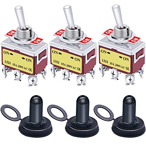 Taiss / 3 Stücke Kippschalter Generisches Hochleistungs 20A 125V EIN/EIN 6 Terminals 2 Position DPDT Wippschalter + 3 Stücke wasserdichte Abdeckung KN3C-202 Taiss / 3 Stücke Kippschalter Generisches Hochleistungs 20A 125V EIN/EIN 6 Terminals 2 Position DPDT Wippschalter + 3 Stücke wasserdichte Abdeckung KN3C-202 von Taiss