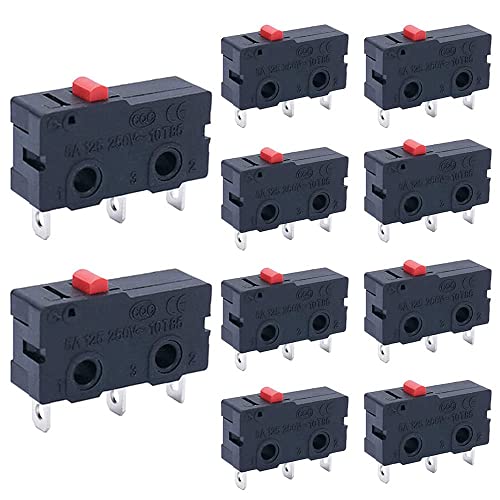 Taiss /10 Stück Mini-Mikroschalter für Ende, 5 A, 125 250 V AC SPDT 1NO 1NC Instant Action Button Typ 3 Pin KW11-3Z01 von Taiss
