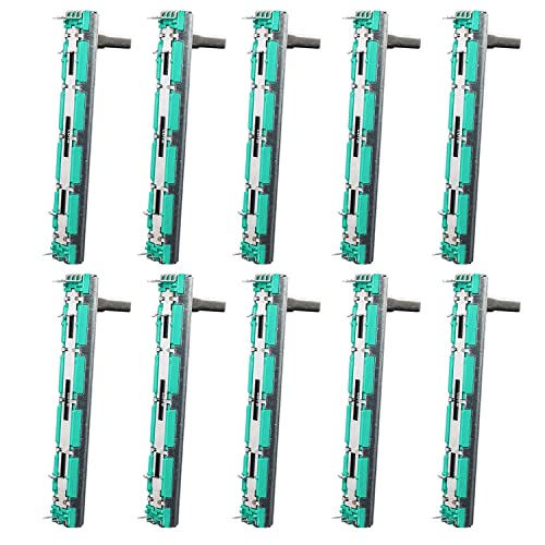 Taiss 10PCS 10K Dual Linear Slide Potentiometer 75MM Lautstärkeregler Elektronisches Potentiometer B103-10K von Taiss