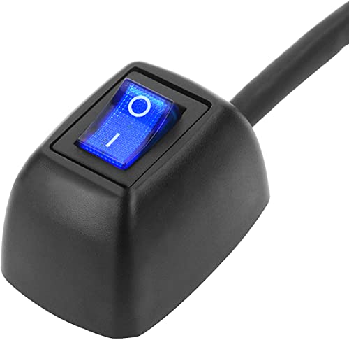 Taiss 60cm pastentyp schalter 12v Auto Druckschalter EIN/AUS kfz wippschalter 12v beleuchtet SPST DC12v/24V für Auto Boot Marine Truck RV (mit LED blaues Licht) FH016 von Taiss
