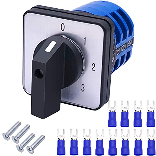 Taiss Universal nockenschalter, drehschalter 4 positionen, 32A 690V 4 Position 12 Klemmen Wechselschalter + SV2-4s Blaue Anschlussklemme LW26-32 0-3/3 Taiss Universal nockenschalter, drehschalter 4 positionen, 32A 690V 4 Position 12 Klemmen Wechselschalter + SV2-4s Blaue Anschlussklemme LW26-32 0-3/3 von Taiss