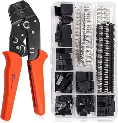 Taiss 600 Stück crimpzange stecker set SN-28B, Crimping Tool JST 2.54 mm 1/2/3/4/5/6/7 Pin Gehäuse Verbinder,crimpzange für AWG 28-18 SN-28B von Taiss