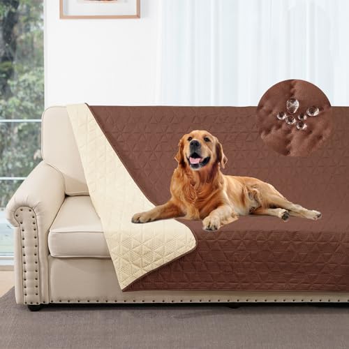 Taiyang 100% wasserdichte Couchabdeckung für Hunde, Hundebettabdeckungsschutz, Haustierdecke, Sofa, Couchmöbelschutz für Kinder, Kinder, Hund, Katze (132-208cm(1 Pack), Kaffee) von Taiyang