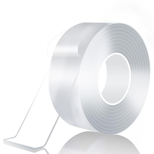 Taiyeestar 5m Doppelseitiges Klebeband Extra Stark Transparent (40mm breit), Ablösbar nicht markierend Doppelseitiges transparentes Nano tape, für Teppich/Foto Wand/Küche/Zuhause, 1mm Dicke von Taiyeestar