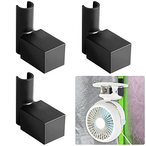 4 Stück schwarze Wachstumszeltventilator-Zubehör-Halterung aus Silikon für Clip-on-Ventilatoren, oszillierender Clip-Ventilator, oszillierender Ventilator für Wachstumszelte, Wachstumszelt, Eckregal von Taiyin
