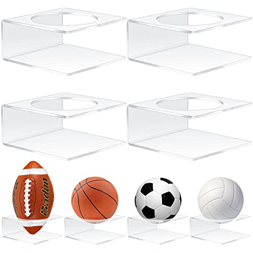 4 x Fußball-Display-Ständer, transparente Fußball-Halterungen für Display, Acryl-Ballständer, Sportball-Aufbewahrung, Display-Rack für Basketball, Fußball, Volleyball, Fußball, Sammelhalter von Taiyin