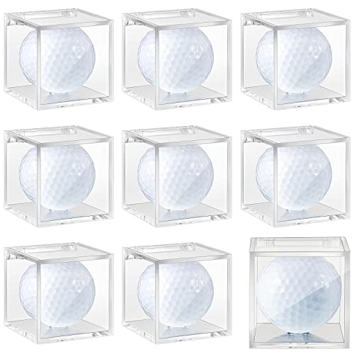 9 Stück Golfball-Vitrinen, Acryl, einzelner Golfball-Memorabilien-Ständer, Würfelhalter, transparenter Halter für Baseball-Sammelstücke, 5,9 x 5,9 x 5,9 cm, verbesserte Verpackung von Taiyin