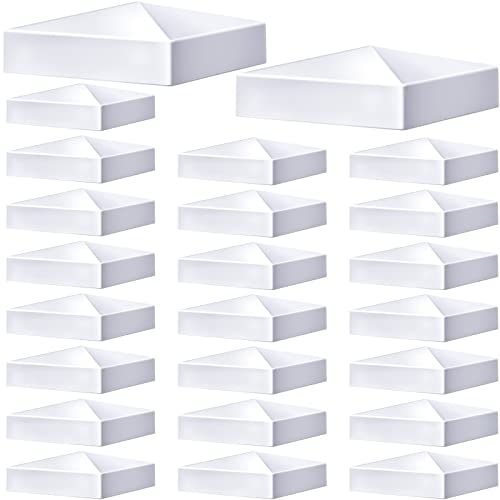 Pyramidenweiße, PVC-Vinyl-Pfostenkappen, Zaunpfostenkappen, Deckpfostenkappen für Vinyl-Zaunpfosten (24 Stück, 10,2 x 10,2 cm) von Taiyin