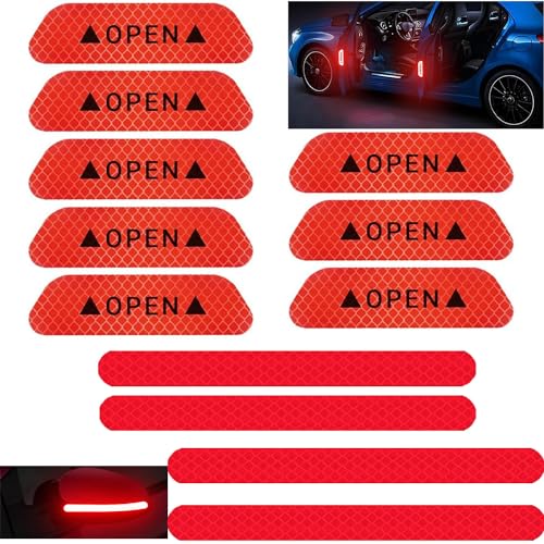Taiyyi 12 Stück Reflektierende Aufkleber für Autos Warnung Reflektierende Aufkleber Anti-Kollisions-Reflektoraufkleber Reflektierende Aufkleber (Rot, Grün, Weiss，Blau, Gelb, Orange) von Taiyyi