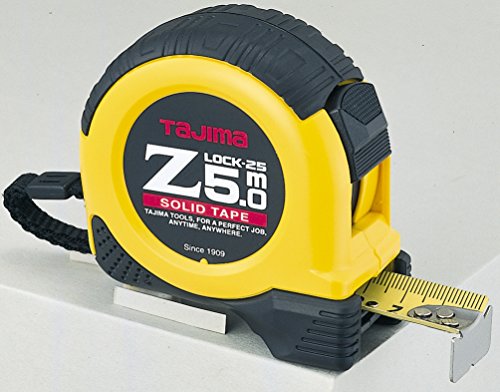 Tajima Taschenbandmaß Z Lock 5m/25mm gelb, mit Elastomer von Tajima