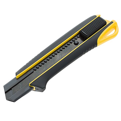 Tajima Cuttermesser DC660 (Klingenbreite 25 mm, Griff Elastomer, Auto-Blade-Lock, gehärtete Klingenführung, Messer mit Razar-Black-Klinge) DC660YB Tajima Cuttermesser DC660 (Klingenbreite 25 mm, Griff Elastomer, Auto-Blade-Lock, gehärtete Klingenführung, Messer mit Razar-Black-Klinge) DC660YB von Tajima