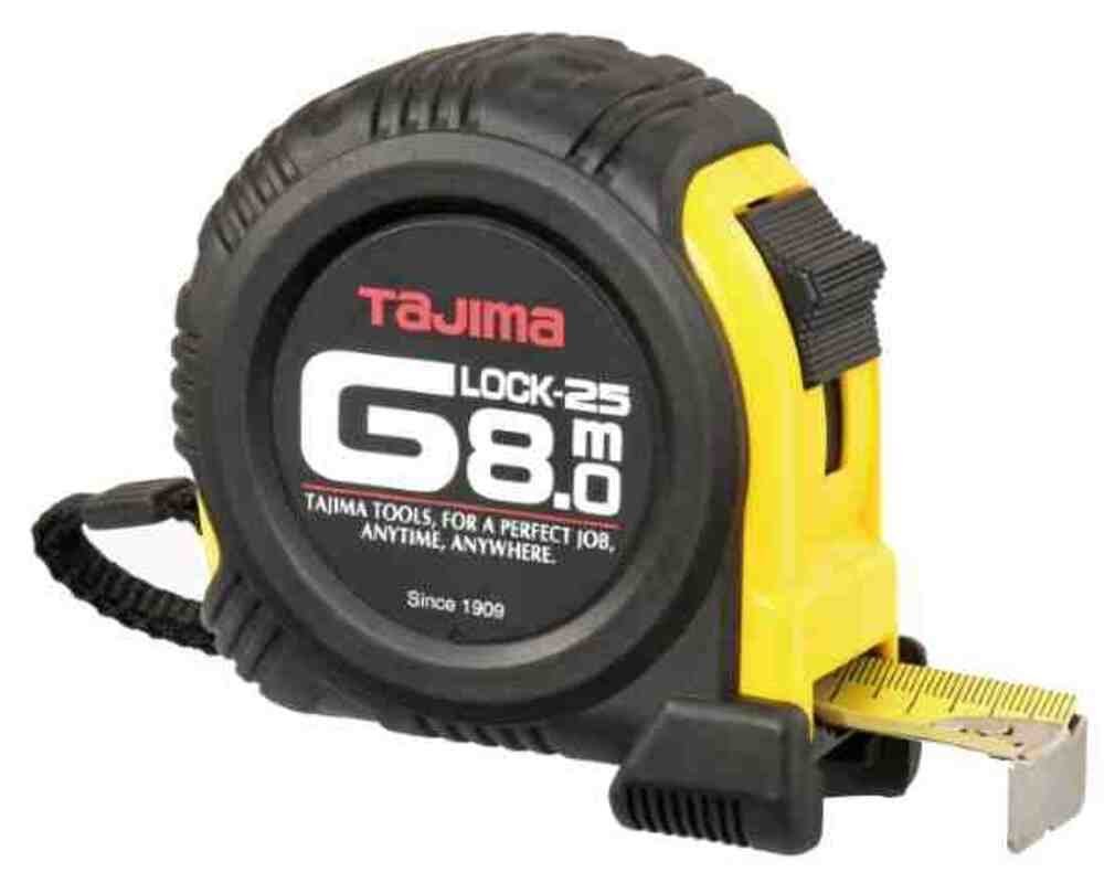 Tajima Maßband TAJIMA G-LOCK Bandmass 8m/25mm gelb, TAJ-26705 von Tajima