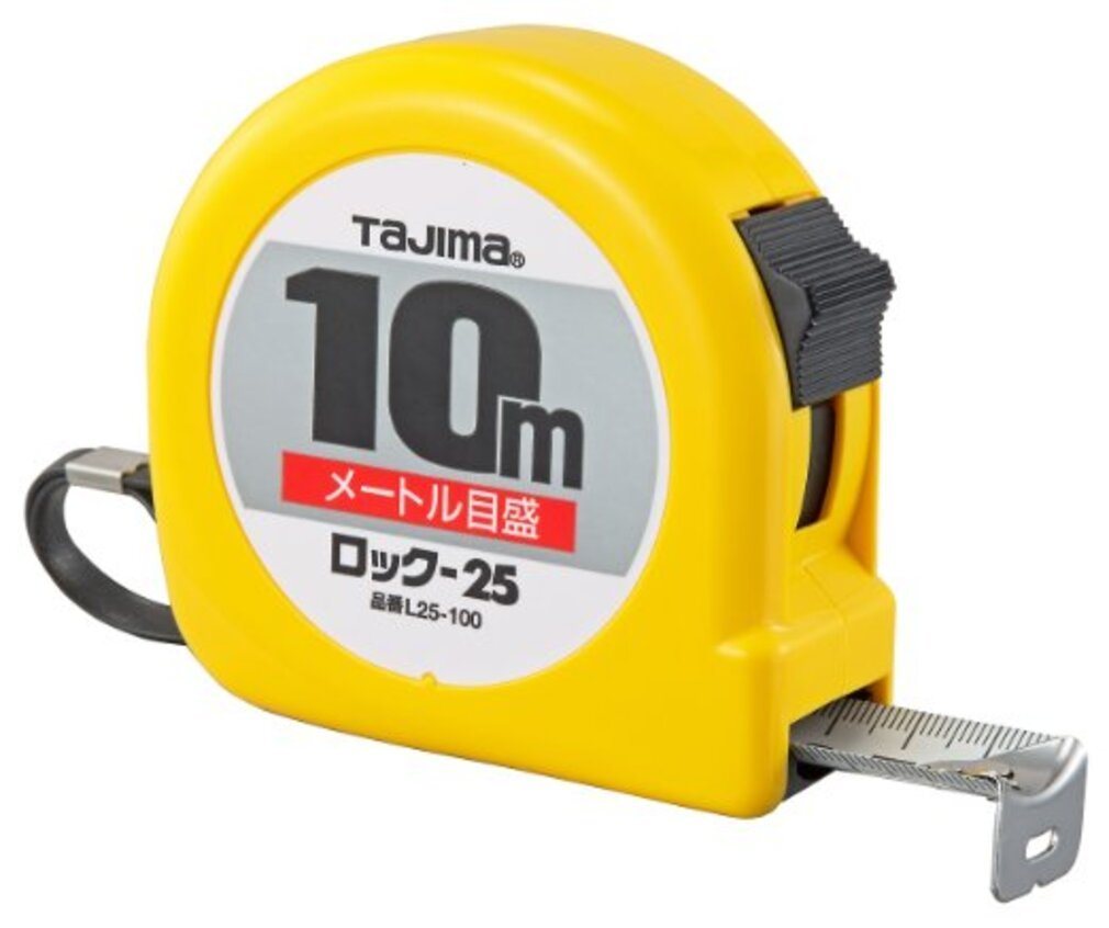 Tajima Maßband TAJIMA HI-LOCK Bandmass 10m/25mm gelb, TAJ-24220 von Tajima