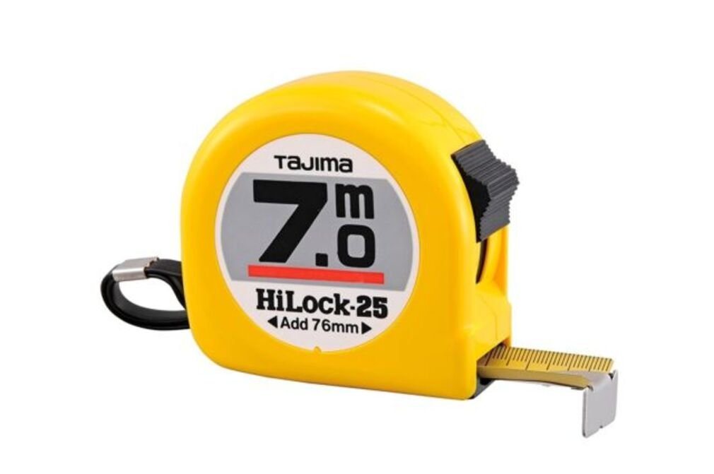 Tajima Maßband TAJIMA HI-LOCK Bandmass 7m/25mm gelb, TAJ-11398 von Tajima