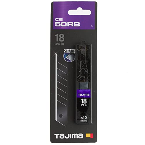 Tajima TAJ-CB50RB DORA Cutterklinge RAZAR BLACK 18mm, 10 Stück verpackt in Klingenspender, CB50RB von Tajima