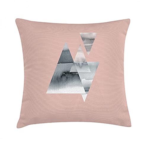 Zweig Design Kissen, Baumwolle, Pink/Grau, 45 mm x 45 mm x 2 mm von Tak Design