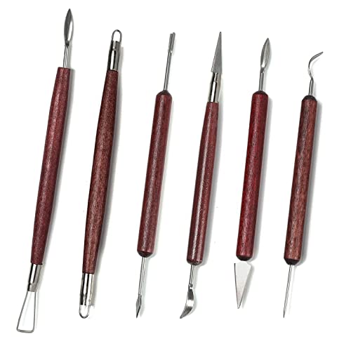 Modellierwerkzeug 6 Stück Ton Töpfer Werkzeug Set Polymer Clay Tools Sculpting Keramik Werkzeug für Anfänger Amateure oder Profis von TakFree