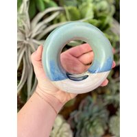 Blau & Weiß Donut Blumentopf von TakeItEasyCeramics