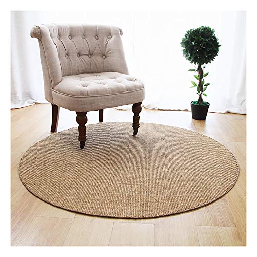 Runder Sisal Teppich rutschfeste Unterlage Modernes Schlafzimmer Tatami-Balkon Dekorativ Katzenkratzermatte Handgefertigter Jute-Teppich Durchmesser 80 100 110 120 140 cm Beige von Takeashi