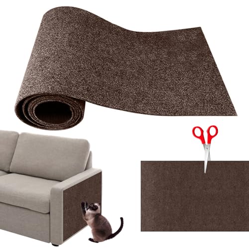 Takezuaa Kratzmatte Selbstklebend Katzen,Kratzwand FüR Katzen,Kratzmatten FüR Katzen DIY Trimmbarer Teppich Matte Pad Katzenkratzbretter,Kratzmatte Katze Wand Selbstklebend (Braun,M) von Takezuaa