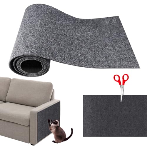 Takezuaa Kratzmatte Selbstklebend Katzen,Kratzwand FüR Katzen,Kratzmatten FüR Katzen DIY Trimmbarer Teppich Matte Pad Katzenkratzbretter,Kratzmatte Katze Wand Selbstklebend (Dunkelgrau,M) von Takezuaa