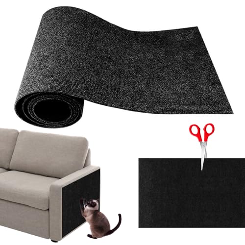 Takezuaa Kratzmatte Selbstklebend Katzen,Kratzwand FüR Katzen,Kratzmatten FüR Katzen DIY Trimmbarer Teppich Matte Pad Katzenkratzbretter,Kratzmatte Katze Wand Selbstklebend (Schwarz,L) von Takezuaa