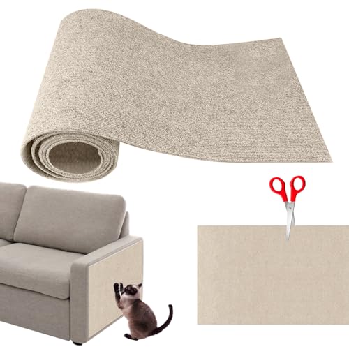 Takezuaa Selbstklebend Kratzmatte Katze,Cat Scratching Mat,Kratzmatte für Katzen,DIY Climbing Cat Scratcher,Katzenteppich für Kratzbaum,Teppich-Katzenkratzer-Möbelschutz(Khaki,30 * 100cm) von Takezuaa