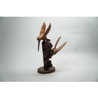 Parasit Holz Kolibri, Kolibri Figur, Holzschnitzerei, Statue, Büro Dekor, Ornament von TaksuGalleryUbud