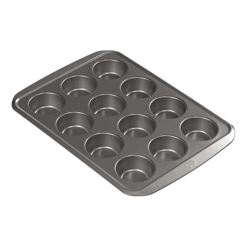 Tala Muffinblech für 12 Muffins, antihaftende Backform, gleichmäßige Hitzeverteilung, Ofenblech für Muffins, Cupcakes, Marmeladentartes und Fleischpasteten, Karbonstahl, breite, flache Griffe, 20 cm von Tala