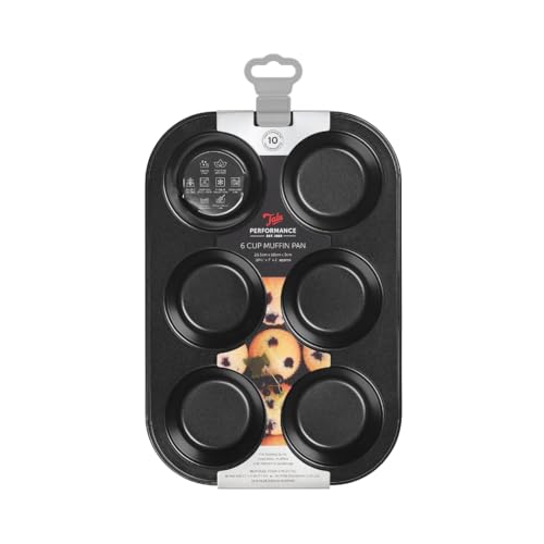 Tala Performance Muffinform, 6 Mulden, Professionelles Karbonstahl mit Eclipse Antihaftbeschichtung von Tala