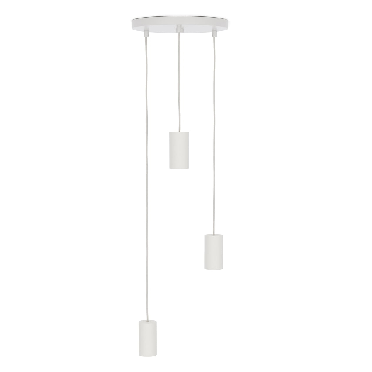 Tala - Alumina Triple Pendant Pendelleuchte - kreideweiß/3x Fassung E27 Aluminium pulverbeschichtet HxØ 9,3x5cm/Baldachin Stahl pulverbeschichtet HxØ. von Tala