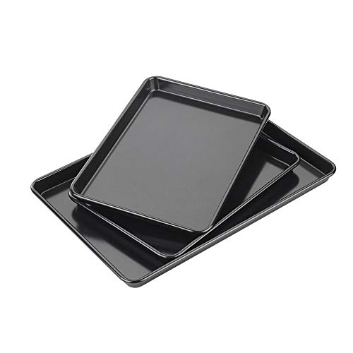 Tala Performance Backbleche, 3er-Set, Karbonstahl von professioneller Stärke, mit Eclipse-Premium-Antihaftbeschichtung, zum Kochen und Braten, ein Blech mit 34,5 x 24,4 cm, zwei Bleche mit 25 x 18 cm von Tala