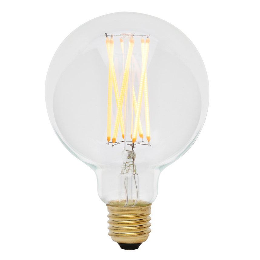 Tala - Elva LED E27 GLOBE FILAMENT KLAR 360° 6W => 41W - transparent/Glas nicht getönt/H 14cm/Ø 9,5cm/480lm/2200K/CRI95/Phasenabschnitt dimmbar von Tala