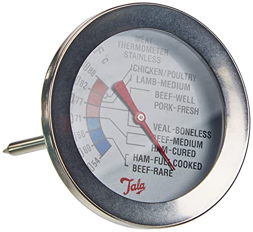 Tala Fleisch-Thermometer mit einfach ablesbarer Skala mit Markierungen in Celsius und Fahrenheit von Tala