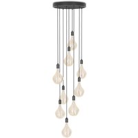 Tala - Graphite Nine Pendelleuchte Set, inklusive 9 x Voronoi II LED-Leuchtmittel E27, schwarz / Aluminium eloxiert von Tala