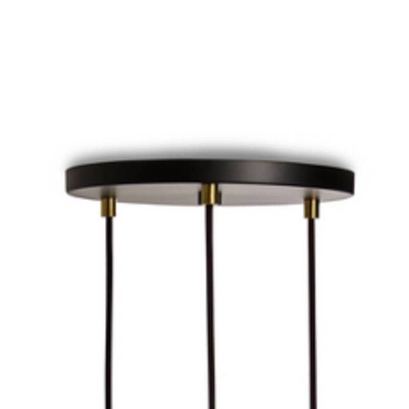 Tala Hängelampe Triple Pendant rund E27 opal schwarz/walnuss von Tala