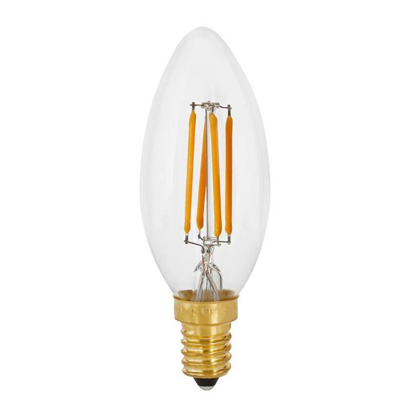 Tala - LED E14 KERZE FILAMENT 360° 4W => 30W - klar/H 10cm/Ø 3,5cm/Phasenabschnitt dimmbar/320lm/2500K/CRI95/CE/IP54 von Tala