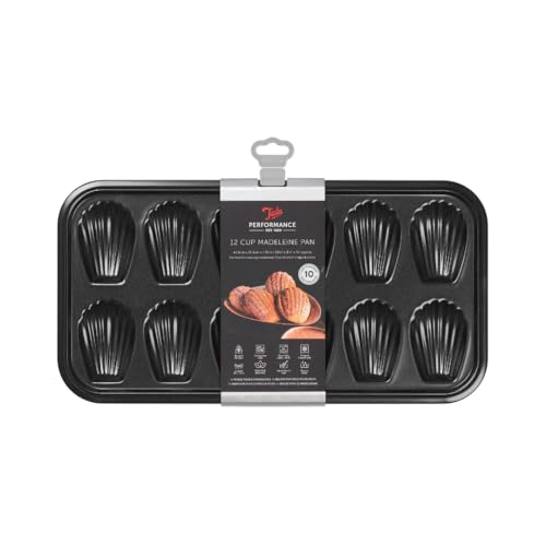 Tala Madeleine-Backform Performance mit 12 Mulden, Professionelles Karbonstahl mit Premium Eclipse Antihaftbeschichtung, Kuchenform von Tala